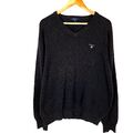 GANT Herren Pullover Gr.XL V-Ausschnitt Baumwollpullover eng Strick schwarz P...