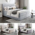 Ehebett Bett Doppelbett Boxspringbett LUNA  mit Bonell-Matratze , 2 Bettkästen