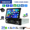 7" 1DIN Flip Autoradio Touchscreen Bildschirm Bluetooth USB 4+64G Flip Out Radio