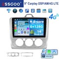 Autoradio Für Ford Focus MK2 MK II 2004-2011 6+128G Carplay Android14 GPS 8-Core