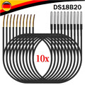 10x Temperaturfühler DS18B20 Digital Thermosensor Temperatur-sensor Wasserdicht