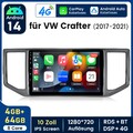 4+64G Android 14 AutoRadio CarPlay DAB+ Kam FM RDS WiFi Für VW Crafter 2017-2024