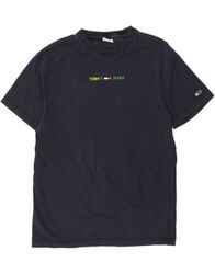 Tommy Hilfiger grafisches Herren-T-Shirt Top klein marineblau Baumwolle BD09