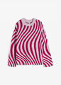 Damen Strick-Pullover mit Wellenmuster Gr. 32/34 Rauchflieder Fuchsiapink Neu