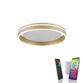 LED Deckenleuchte smarthome Q-Vito messing matt, dimmbar Fernbedienung CCT