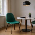 Stilvolle Esszimmerstühle Samtkissen gepolstert Metallbeine grün für Haus & Küche