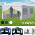 Pavillon 3x3/4/6m WASSERDICHT Garten Partyzelt Bier Zelt mit 4 Seitenwände DHL