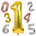 XL Zahlenballon gold silber roségold - Luftballon Geburtstag Folienballon Helium