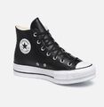 Converse Leather Chuck Taylor All Star Plateau Unisex - (Schwarz/Weiß)