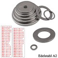 Unterlegscheiben Edelstahl DIN 125 U-Scheiben Beilagscheibe M1,6 bis M30 A2 V2A