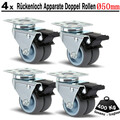 4er/Set TransportRollen Ø50mm Bremse Lenkrollen Schwerlastrollen Bockrolle 400KG