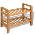 vidaXL Schuhregal mit 2 Etagen 50x27x40 cm Massivholz Eiche