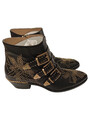 Chloé Susanna Damen Stiefeletten Echtleder Nieten Schnalle Schwarz Gr. 38