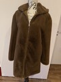 Warmer Teddy Mantel  Gr. S mit Kapuze S / 36  MNG Mango  Wintermantel  Braun