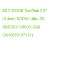 SSD 500GB SanDisk 2,5" (6.4cm) SATAIII Ultra 3D SDSSDH3-500G-G26 (0619659197131)