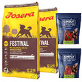 2 x 12,5 kg JOSERA Festival Lachs und Soße für adulte Hunde + Würstchen 2x200 g
