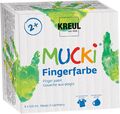 KREUL 2314 Mucki leuchtkräftige Fingerfarbe 4x150 ml gelb rot blau grün parabenf