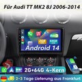 Android 14 Carplay DAB+ 2+64G Für Audi TT MK2 8J 2006-2014 Autoradio GPS WIFI BT