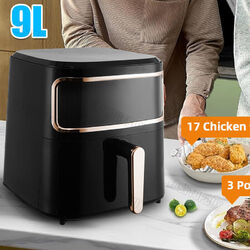 XXL Heißluftfritteuse 9L Fritteusen Friteuse Heißluft Air Fryer 1800W ohne Öl DE