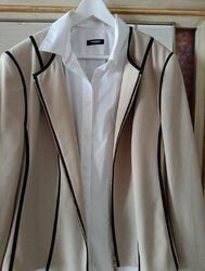 Basler Jacket Jacke Blazer 48 beige wie neu Frühling ohne kragen klassisch 139€