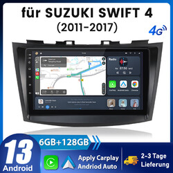 CARPLAY Android 13 GPS Für Suzuki Swift IV FZ 2011-2017 Autoradio Navi DAB 128GB