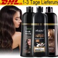 500ml Haarfarbe Schwarz Färbeshampoo Haarfärbeshampoo 3 in 1 Hair Dye Shampoo DE