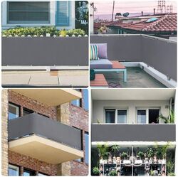 Sekey Balkon Sichtschutz PES Blickdicht Balkonbespannung mit Ösen & Kabelbinder