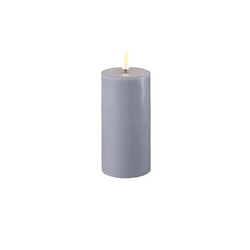 Deluxe Homeart LED Kerze INDOOR Mit Timer Echtwachsspiegel Warmweiß Dust Blue