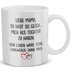 Mama Geschenk zum Muttertag von Tochter Mutter Tasse Geburtstag Kaffeetasse Frau