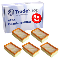 5x HEPA-Flachfalten-Filter für Kärcher MV5 Premium Renovation Kit EU II