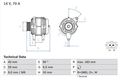 BOSCH Lichtmaschine Generator Lima 0 986 038 070 +66.62€ Pfand für VW GOLF 3 1H1