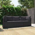 Gartensofa mit Auflagen Sessel Gartenmöbel Sofa Lounge Poly Rattan vidaXL