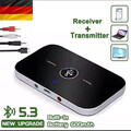 Bluetooth 5.3 Adapter Transmitter Empfänger Sender 2In1 Aux Audio TV Kopfhörer