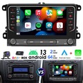 7" DAB+ Carplay Android 13 Autoradio GPS Navi Für 2 DIN VW GOLF 5 6 Passat Polo