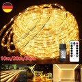 30m LED Lichtschlauch Lichterschlauch IP65 Garten Außen Partydeko Strombetrieben