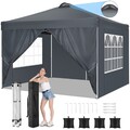 Pavillon Wasserdicht 3x3 Meter Faltpavillon Pop Up Partyzelt mit 4 Seitenteilen