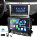 Autoradio DAB Carplay ChatGPT Android 15 KAM Navi Für Golf 5 6 Plus Touran Caddy