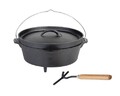 Holländischer Ofen Bräter Dutch Oven Set Deckelheber BBQ Feuertopf Schmortopf