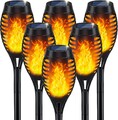 Solarleuchten Gartenfackeln für Außen Garten LED Solarlampe 6 Stück Solar Fackel