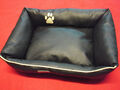 Hundebett Hundekorb Hundekissen Hundesofa Liegeplatz Kunstleder Gr. XL  Schwarz