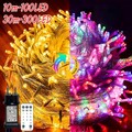 100/300LEDs Lichterkette Drahtlichterkette Außen Innen Timer batterie strom Deko