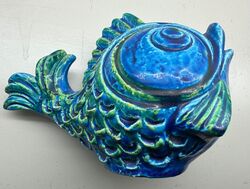 Aldo Londi rimini blue Fisch Spardose KunstKeramik 60s BITOSSI Italien 9950/1