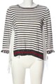 OUI Langarm-Bluse Damen Bluse Gr. DE 34 weiß-schwarz-rot Casual-Look