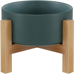 Keramikfutternapf mit Bambusständer | Rutschfest & Erhöht