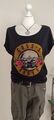 T Shirt L / XL schwarz Guns N Roses mit Druck Rosen H & M