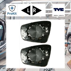 2x Tyc Spiegelglas, Außenspiegel Links, Rechts passend für VW UP! POLO V Skoda
