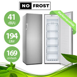 Gefrierschrank NoFrost Tiefkühlschrank 194 Liter Eisschrank freistehend INOX NEU✅ Fast-Freeze ✅ No Frost ✅ regelbares Thermostat