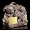 Katzen Urne mit Katzen Figur und Gravurplatte - Tierurne ca. 650ml