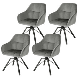 1/2/4/6x Esszimmerstühle Drehbar Küchenstuhl Samt Polsterstuhl Armlehnenstuhl