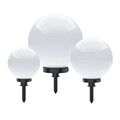 Kugellampe Erdspieß SET Gartenlampe 3er-Set Ø 30 40 50cm Weiß Kugelleuchte IP44